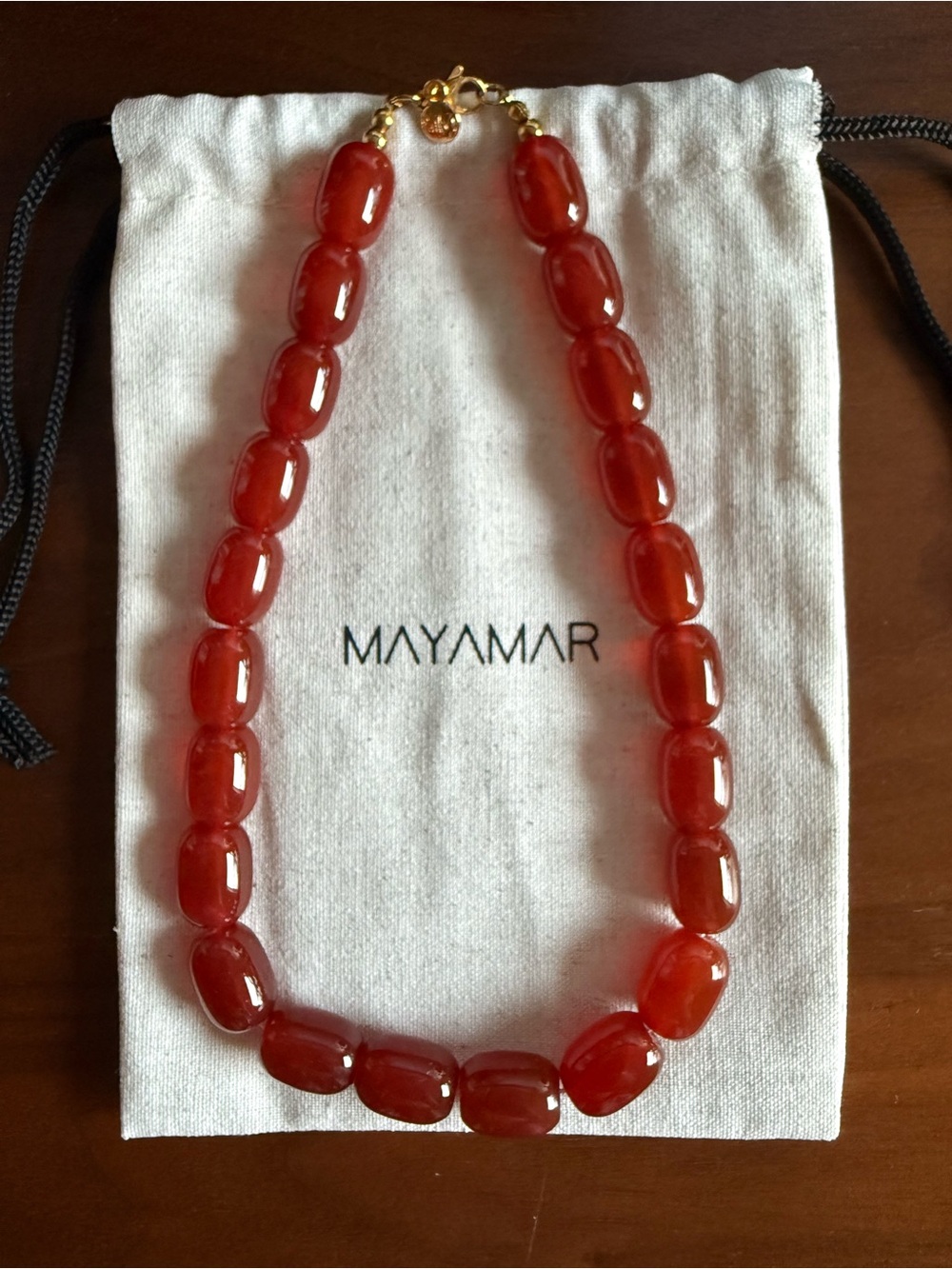 Mayamar Red Agate Beaded Necklace
